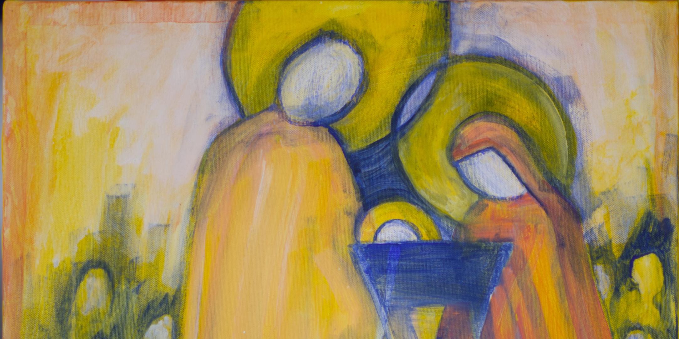 Krippendarstellung Josef Maria und die Krippe