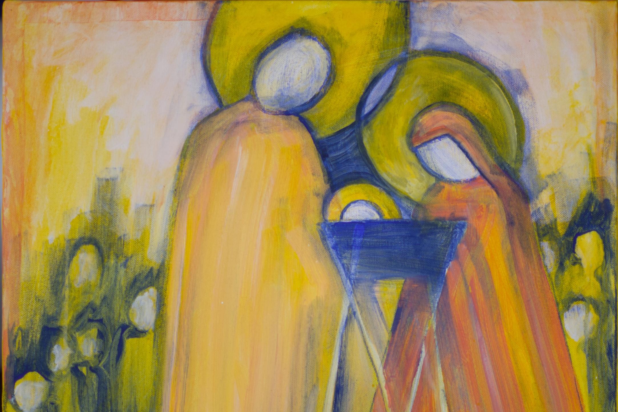 Krippendarstellung Josef Maria und die Krippe