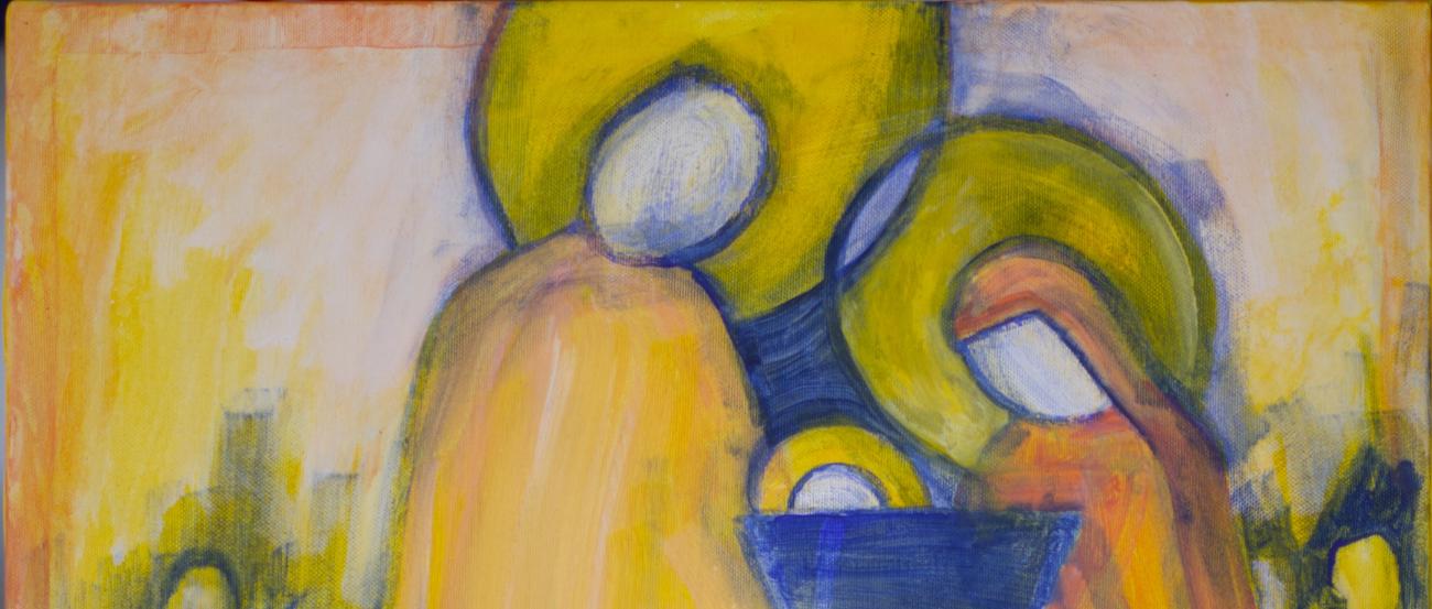 Krippendarstellung Josef Maria und die Krippe