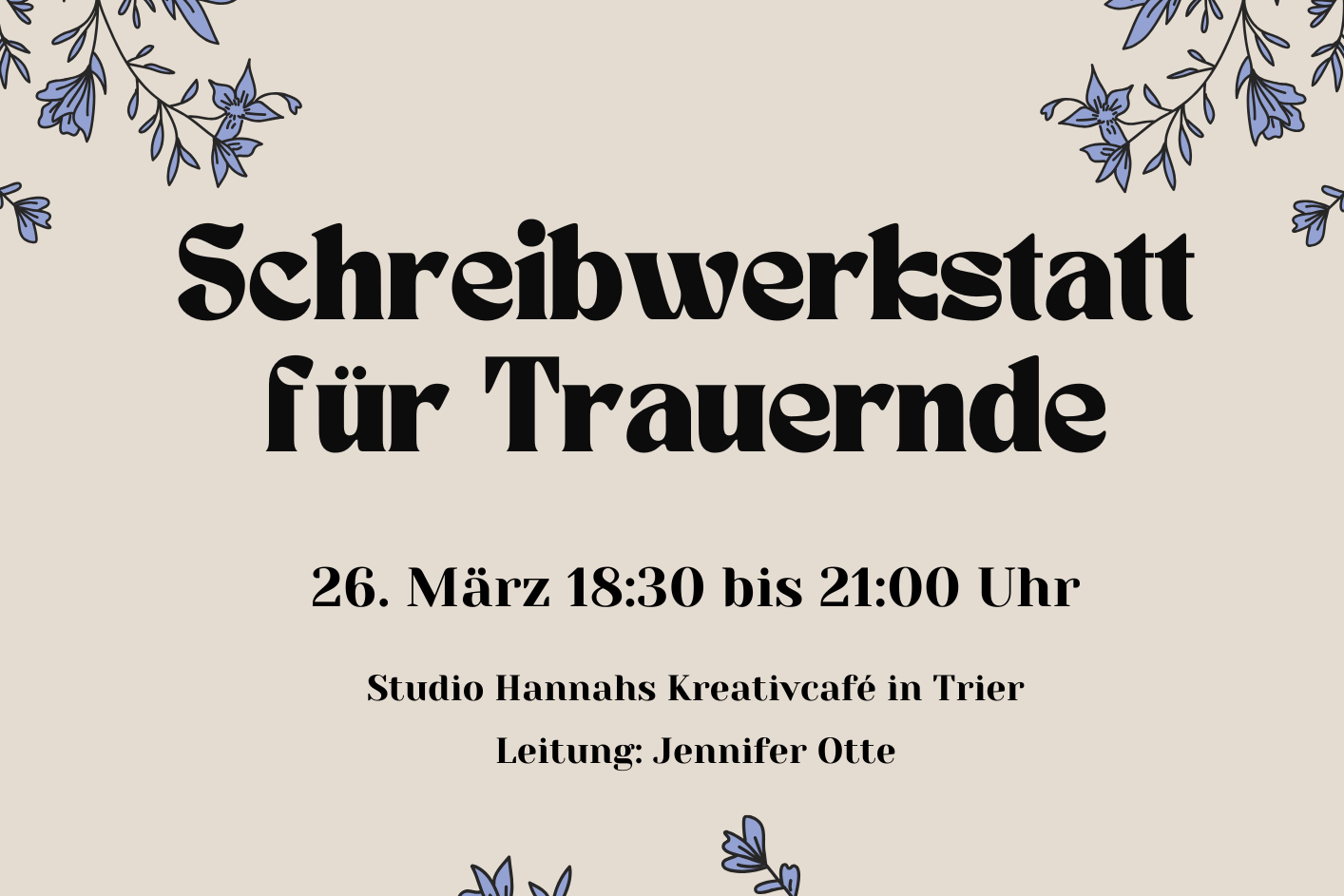 Flyer Schreibwerkstatt für Trauernde