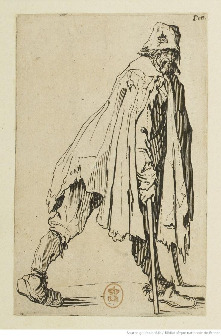Jacques_Callot_-_Les_Gueux_Der Bettler auf Krücken mit Mütze Jacques_Callot_-_Les_Gueux_Der Bettler auf Krücken mit Mütze (Le_mendiant_aux_béquilles_coiffé_d'un_bonnet)