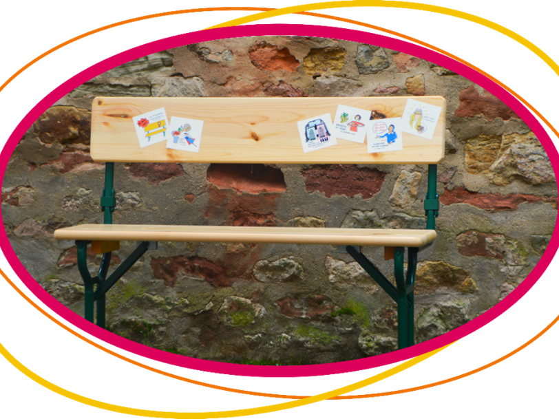 eine Biertischbank mit Rückenlehne