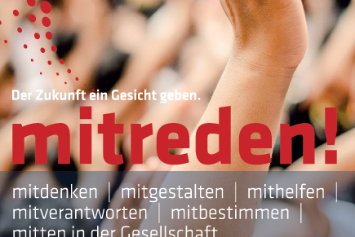 eine nach oben getreckte Hand und der Titel mitreden